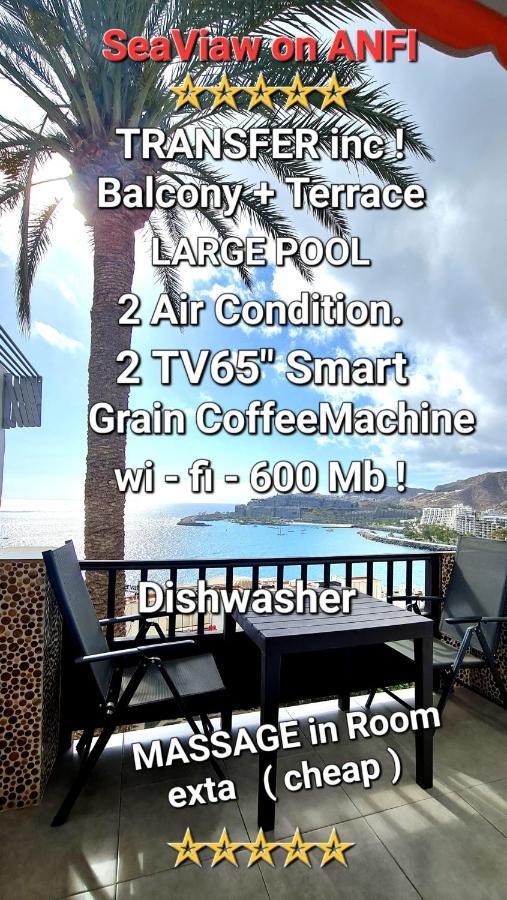 パタラバカDeluxe Seaview-Sunsets !Transfe-R Inc! Pool,2Aircond,2Tv65",600Mb Dishwasher,,2 Beaches,Anfi-Viewアパートメント エクステリア 写真